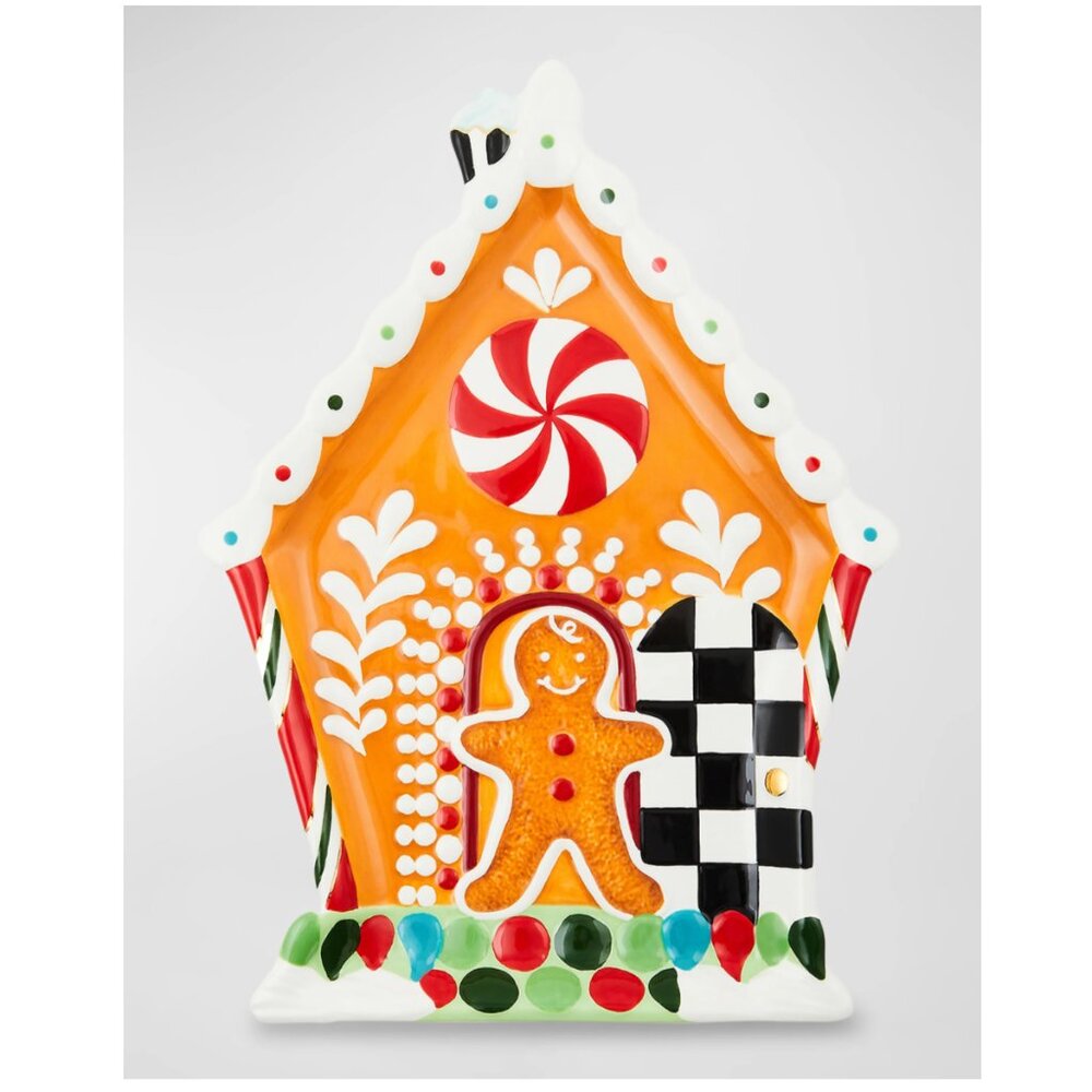 MacKenzie-Childs Bake Shop Gingerbread House Cookie Plate